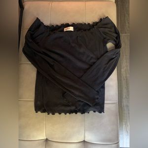 Women’s Hollister Black Off the Shoulder Long Sleeve Shirt